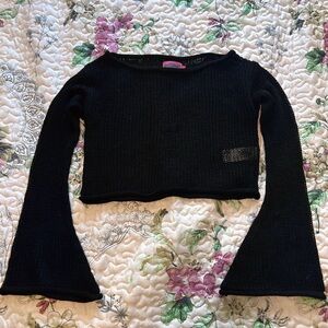 Edikted Black Long Sleeve Knit Top